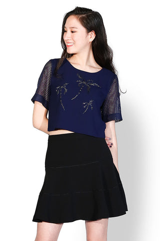 ÁO CROPTOP TAY LƯỚI